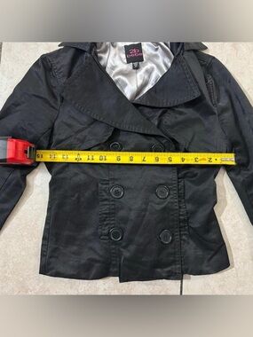 bebe Black Double-Breasted Trench Coat